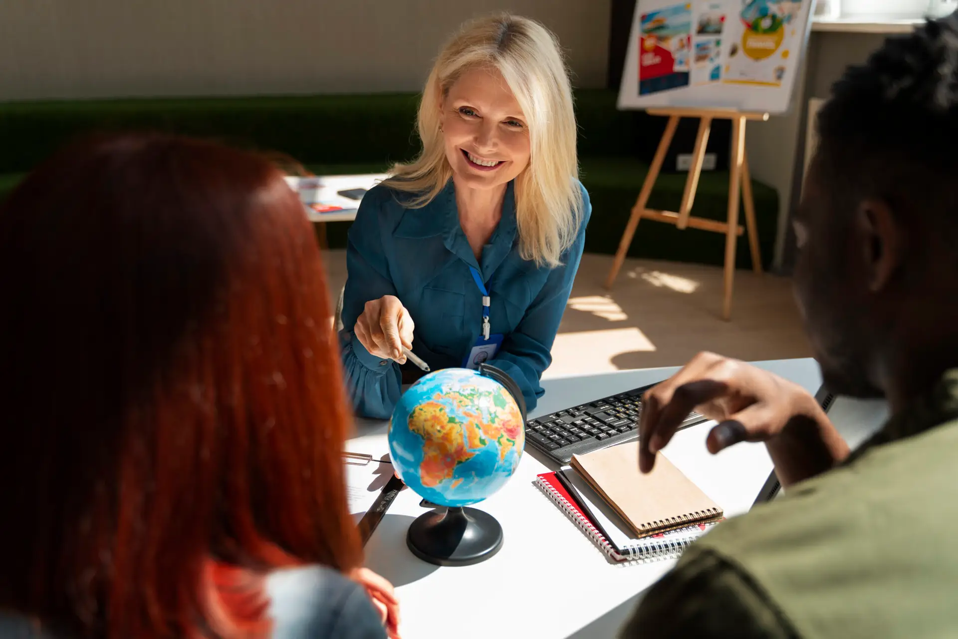 "woman working as travel agent"